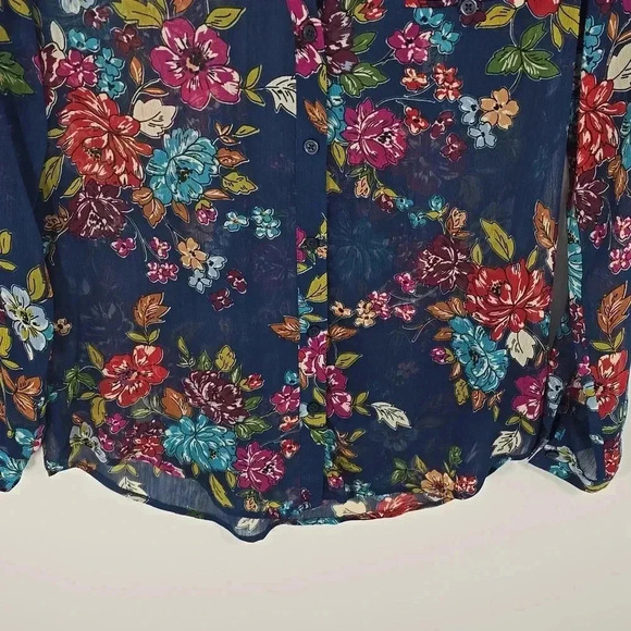 {Kut from the Kloth} Womens Floral Print Sheer Long Sleeve Blouse - Size Medium - Picture 10 of 14